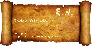 Roder Alinda névjegykártya
